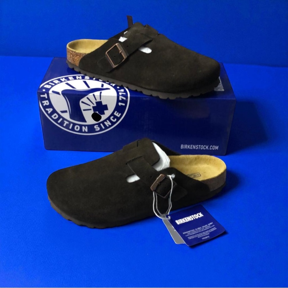 ⭐️Birkenstock Boston ⭐️Mocha Narrow Suede Mules - Picture 4 of 7